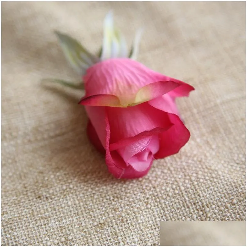 10pcs/lot 4.5cm artificial silk rose bud flowers heads simulation rose buds home decor wedding diy decoration rose bud head