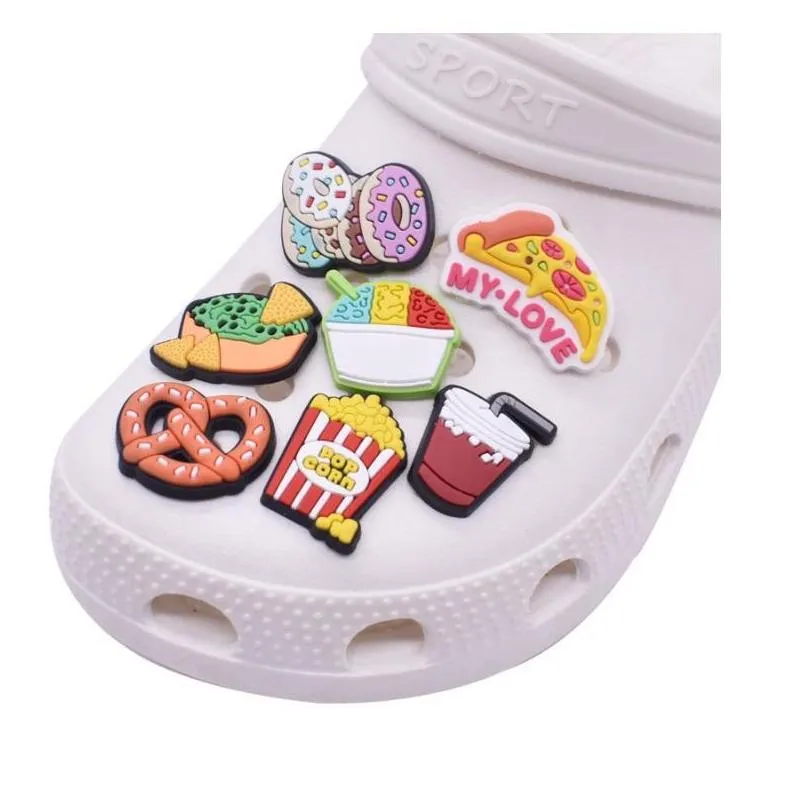 cartoon shape boys girls shoes flower pvc charms hole garden shoe accessories fit bands bracelets croc jibz kids gifts decoration wristband