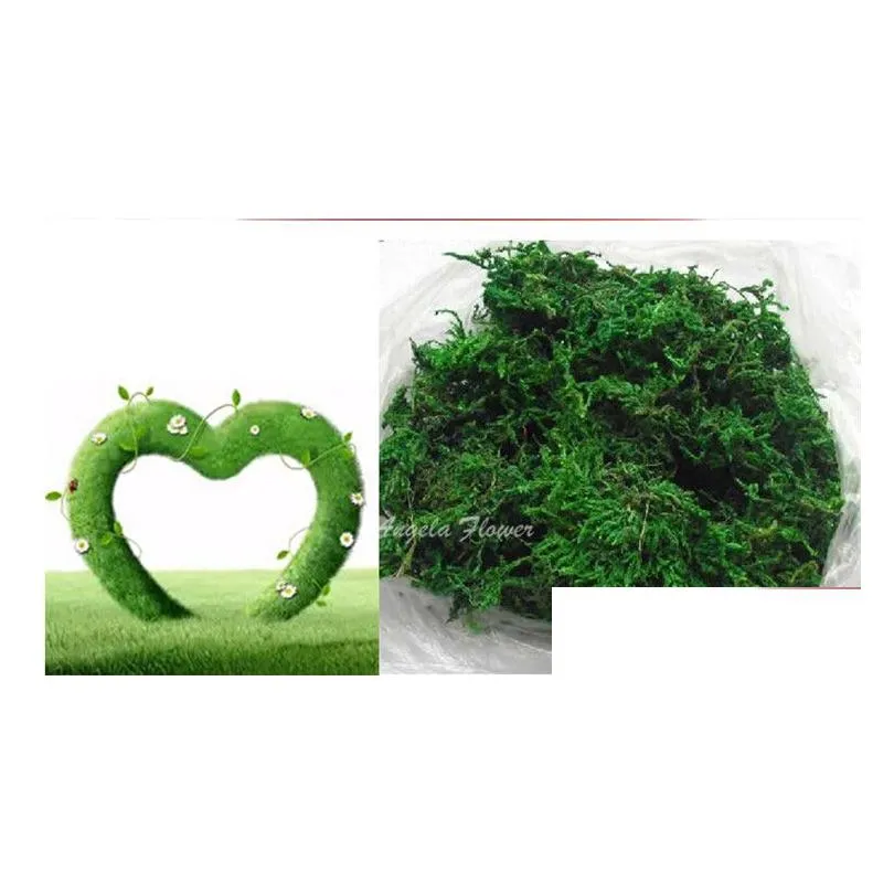 500g/bag keep dry real green moss decorative plants vase artificial turf silk flower accessories for flowerpot decoration