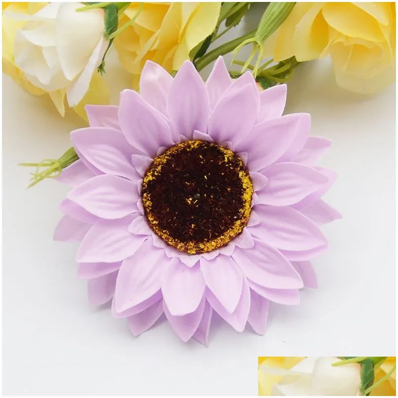 25 pcs diy foam artificial flower head sunflower soap flower head bouquet gift box decoration collocation flower shop supplies