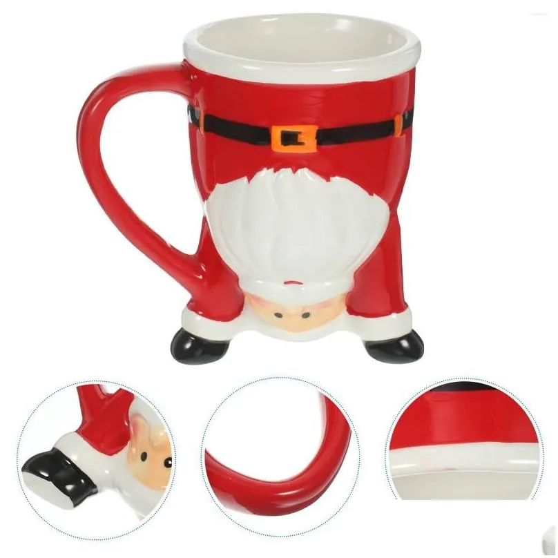 Mugs Household Ceramic Water Cup Decorative Christmas Coffee Lovely Santa Claus Mug With Handle