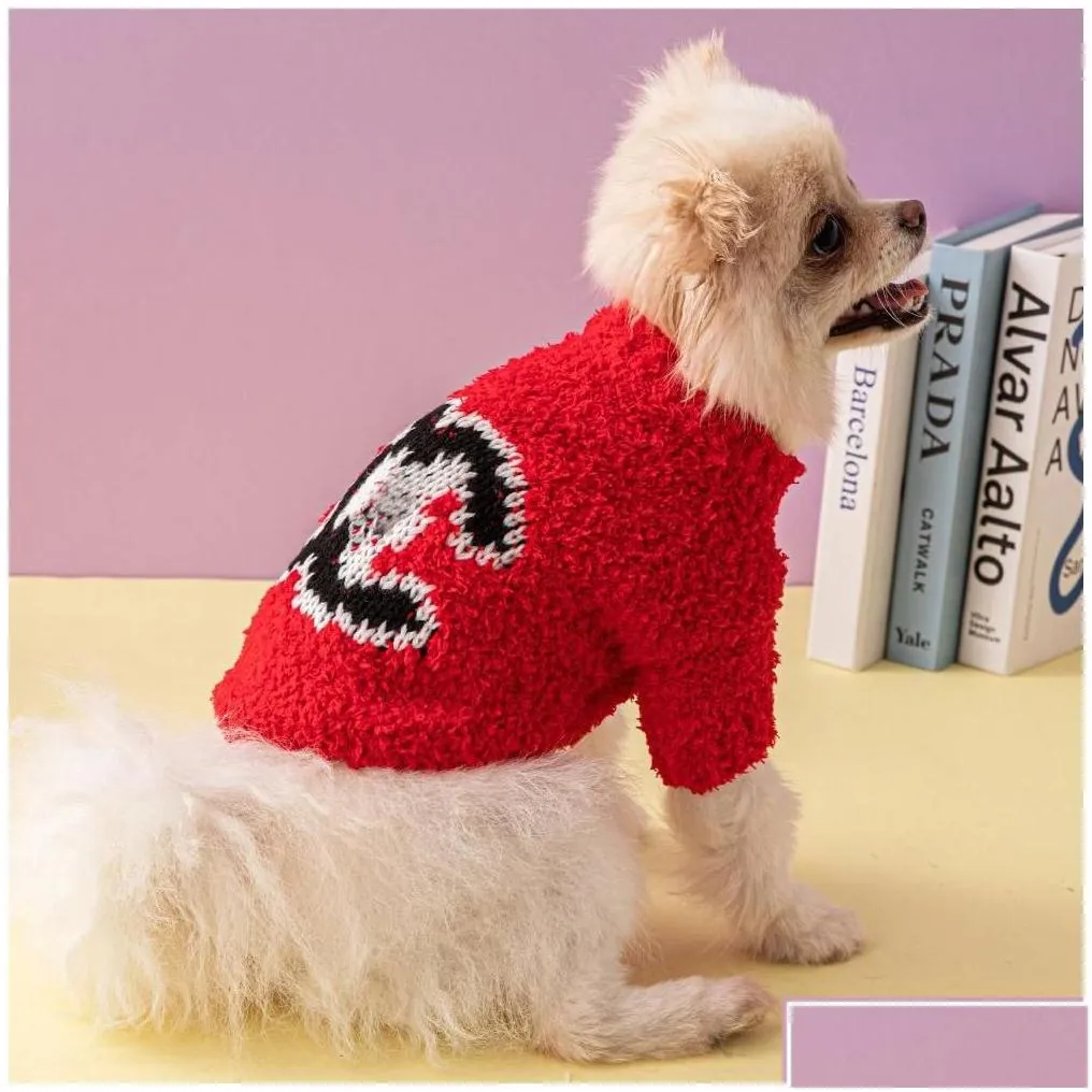 dog apparel classic brands designer clothes winter warm pet sweater turtleneck knit coat thick cats puppy clothing drop delivery hom