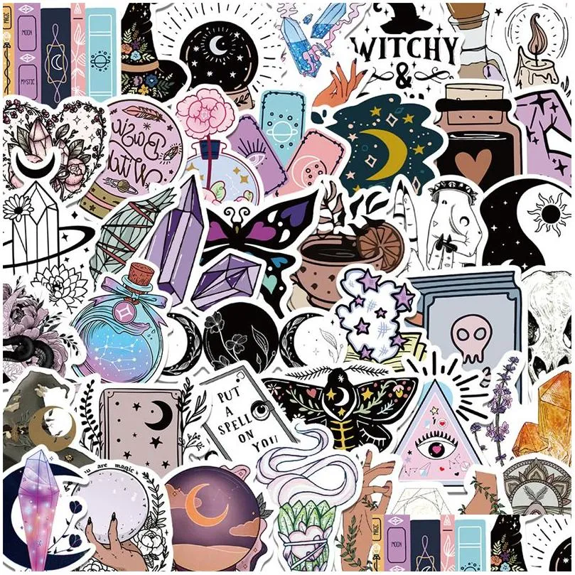50pcs witchy stickers apothecary magic goth aesthetic stickers