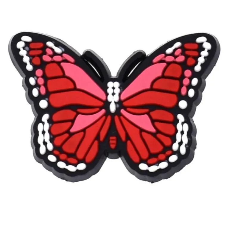 butterfly cartoon pvc shoe charms shoes buckles action figure fit bracelets croc jibz shoes accessories wristband girls gift
