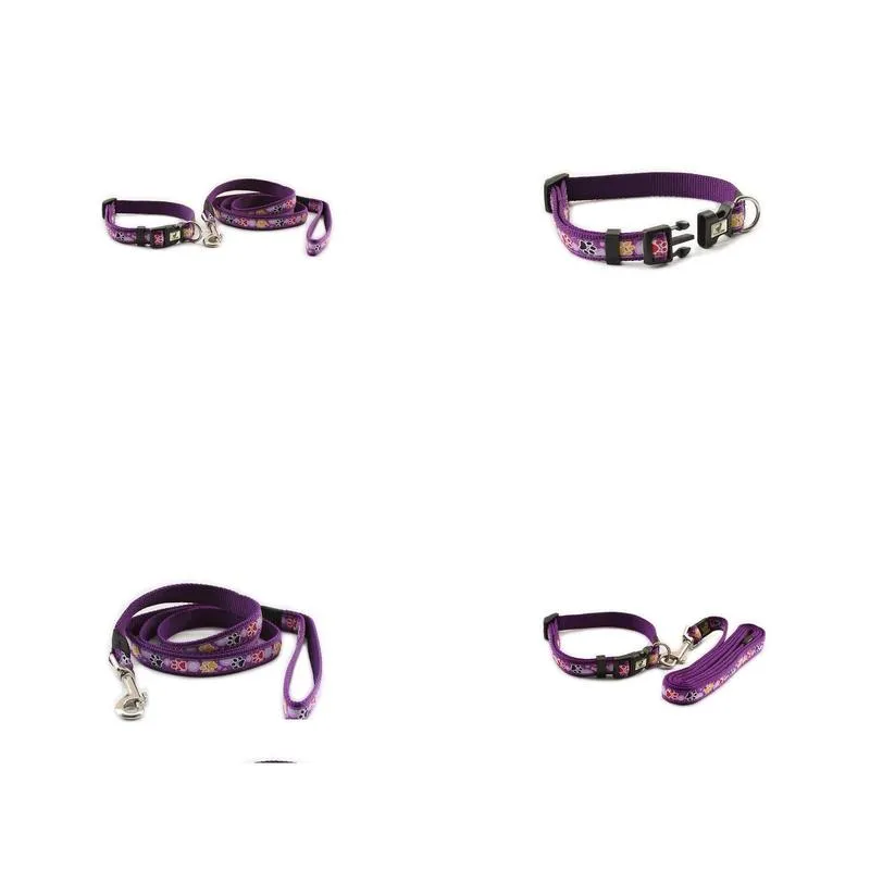 fashion purple nylon material dog collar leash dogs princess leashes collars 6043023 pet supplies accessories