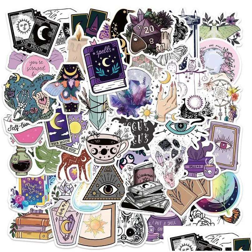 50pcs witchy stickers apothecary magic goth aesthetic stickers