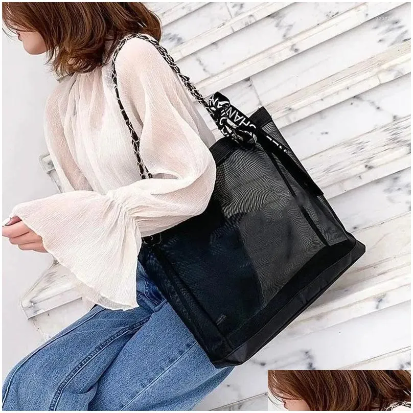 storage bags luxury design mesh bag transparent beach tote big summer shopping famous designer capacity shoulder hand bagsstorage2023