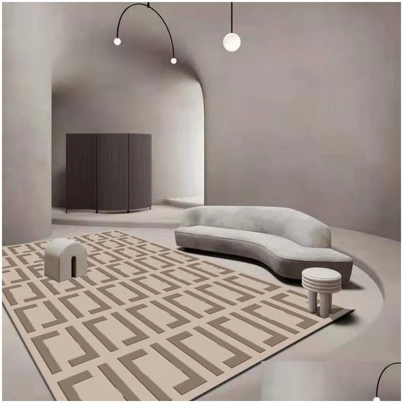 living room carpet luxury modern gray black geometric rug for bedroom sofa coffee table floor kitchen mat house decoration rugs