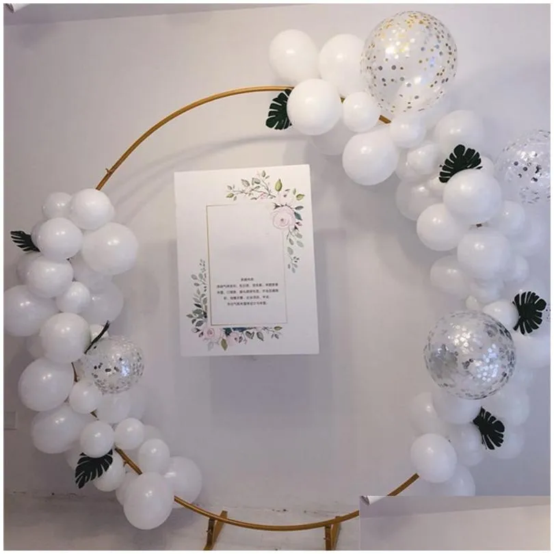 wedding arch background wrought iron shelf decorative props diy round party background shelf flower with frame