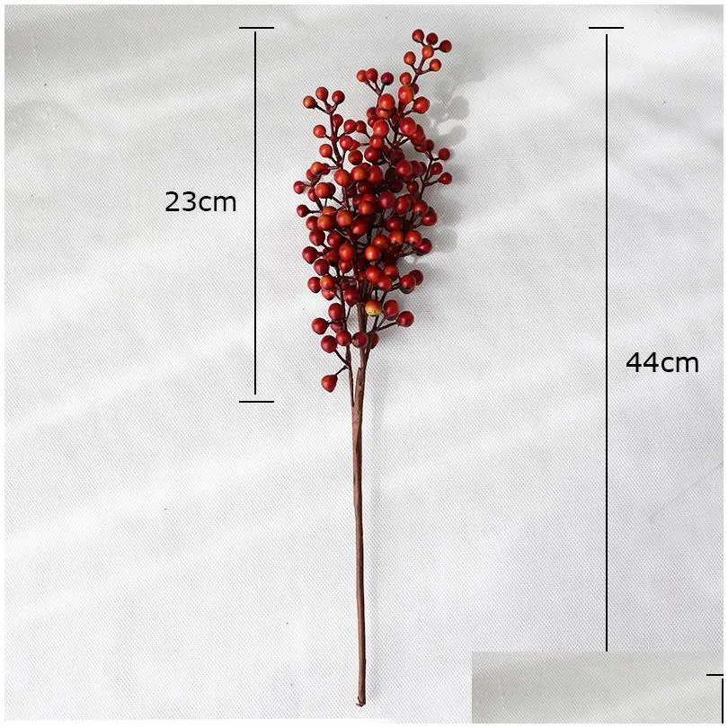 single branch foam red berry diy christmas decorations flower wedding home party decoration artificial flowers berry fake flowers