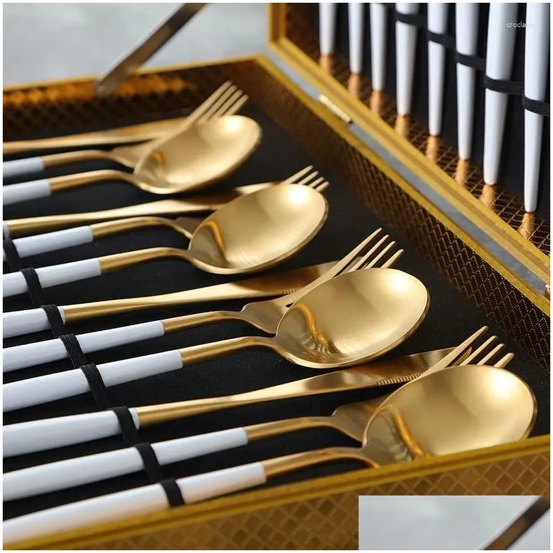 dinnerware sets elegant design tableware versatile stainless steel complete set high-quality material luxury gold