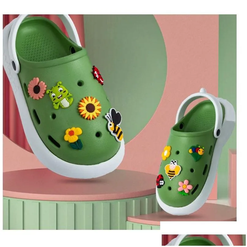 cartoon pvc charms shoes buckles action figure fit bracelets croc jibz shoes accessories kids girls boys gift butterfly insects flowers