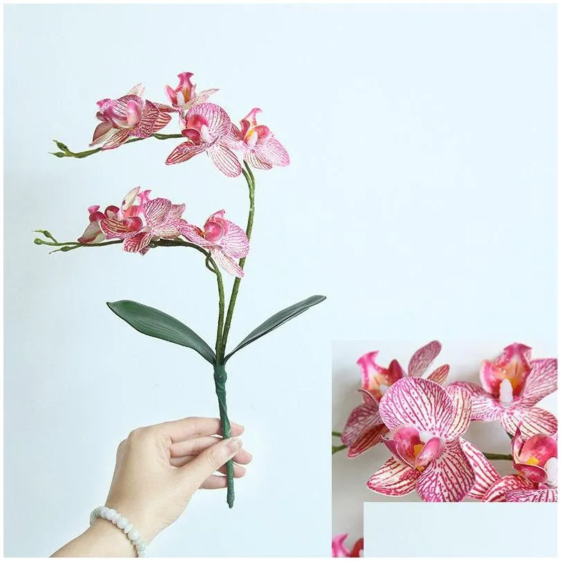 artificial flower phalaenopsis 9 heads latex silicon real touch big orchid home decoration accessories wedding garden decoraiton plan