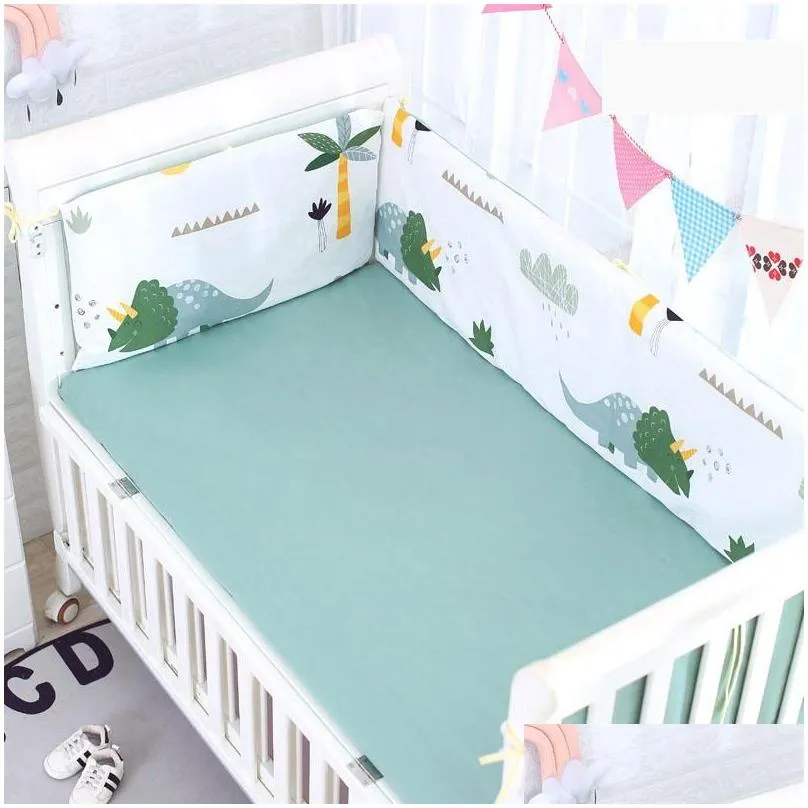 bedding sets custom size cartoon baby crib bumper twill cotton thicken one-piece around cushion cot protector born room decor