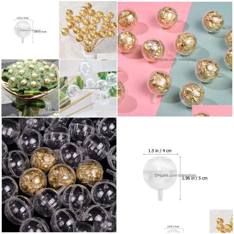 gift wrap 100pcs acrylic chocolate holder candy packaging balls diy bouquet accessories valentines day cup bouquetgift drop delivery