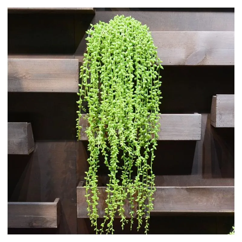 78cm artificial teardrop succulent plants wall hanging bean vine flores rattan for home decoration diy wreath fake flowers