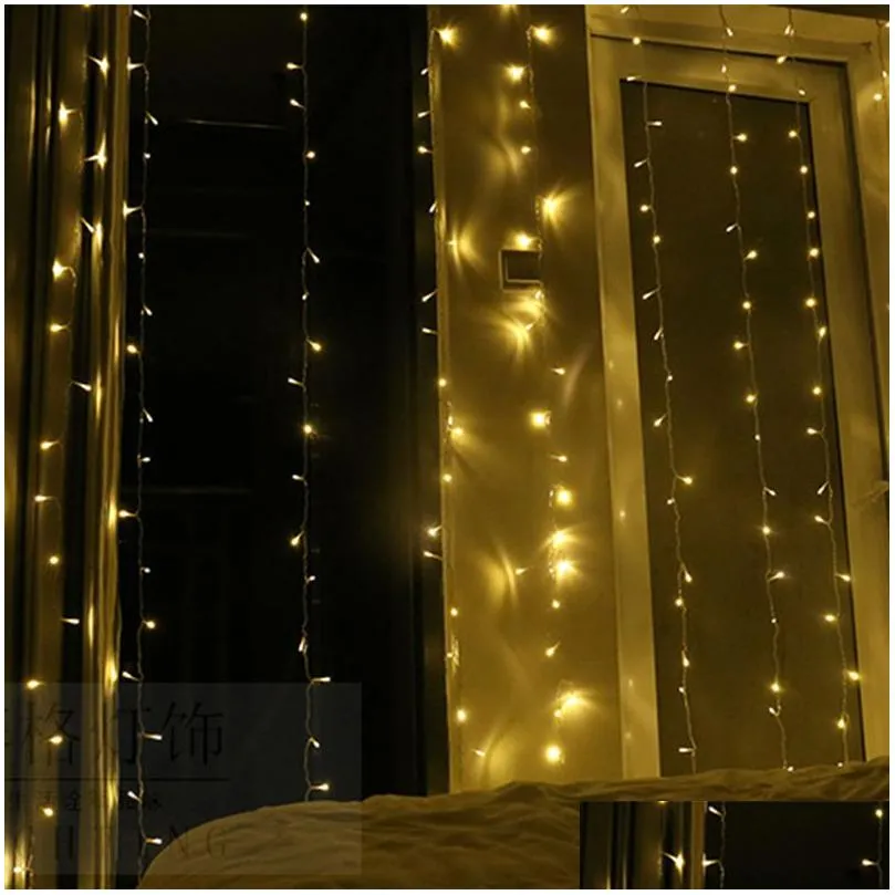 3x3m led string christmas led lights curtain garland fairy decorative outdoor indoor home wedding decoration net light