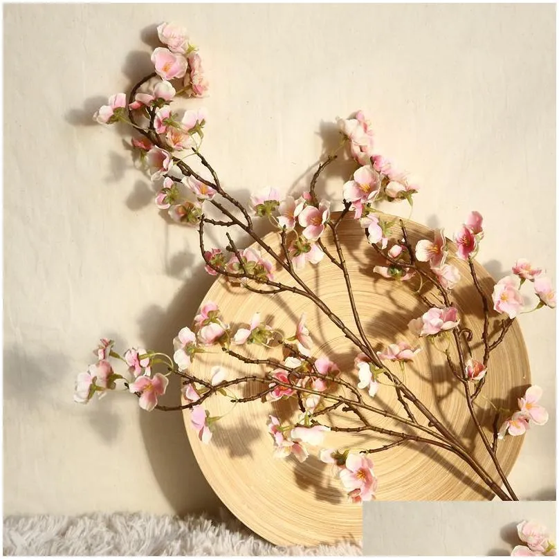 3pcs/lot simulation cherry blossom branch 97cm artificial potted flower shome decoration cherry wedding flower fake flores wreath