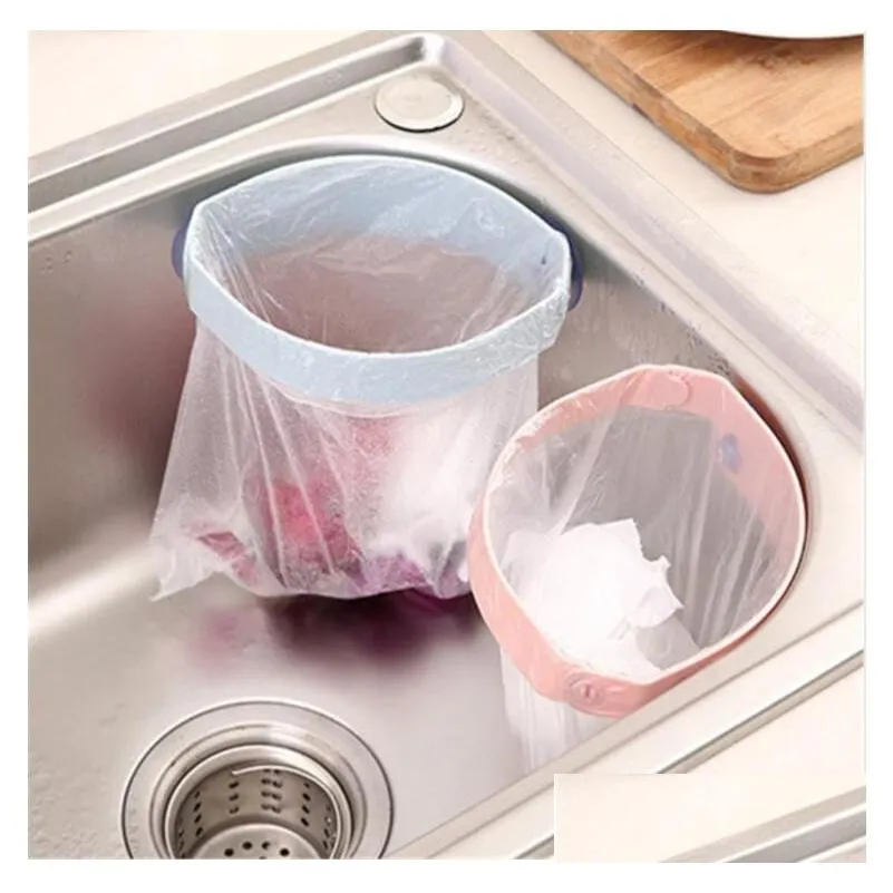  creative power suction cup garbage bag kitchen clip garbage storage rack kitchen accessories organizer drop 