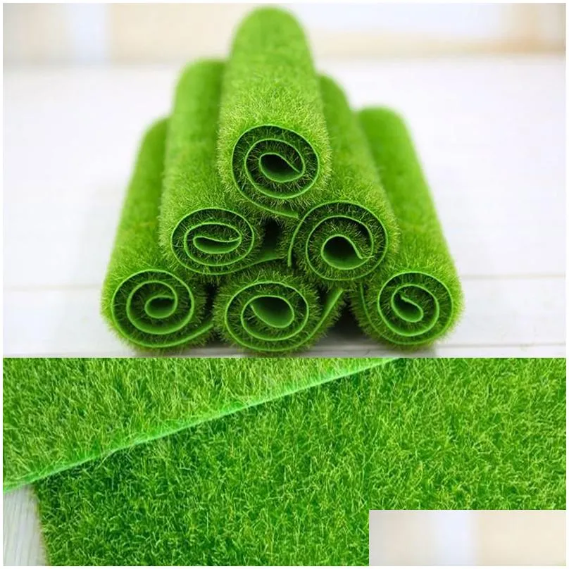 1pcs 15cm/30cm artificial grassland simulation moss lawn turf fake green grass mat carpet diy micro landscape home floor decor