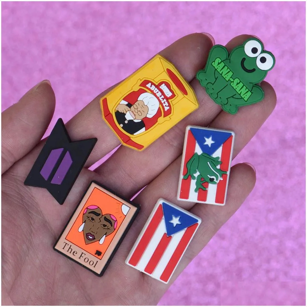 kids gift new custom logo flag designer pvc charms designer shoe charm