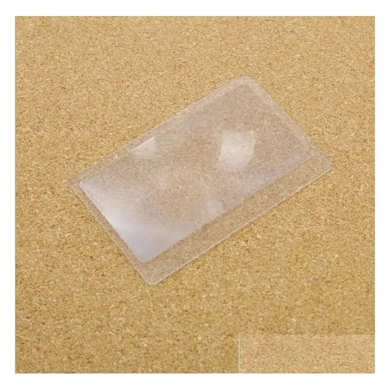 wholesale 3x microscope magnifiers credit card shape transparent magnifier magnification magnifying fresnel lens made of plastics