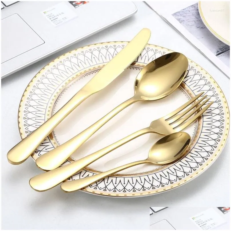 Dinnerware Sets Gift Stainless Steel Cutlery Home Camping Cookware Outdoor Set Steak Utensils For Kitchen Accessories Luxurious