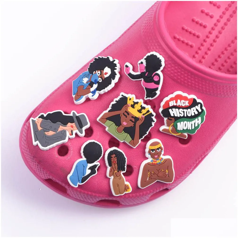 ready stock fast ship with popular black lives matter soft pvc shoes charm for designer clog shoe design charms