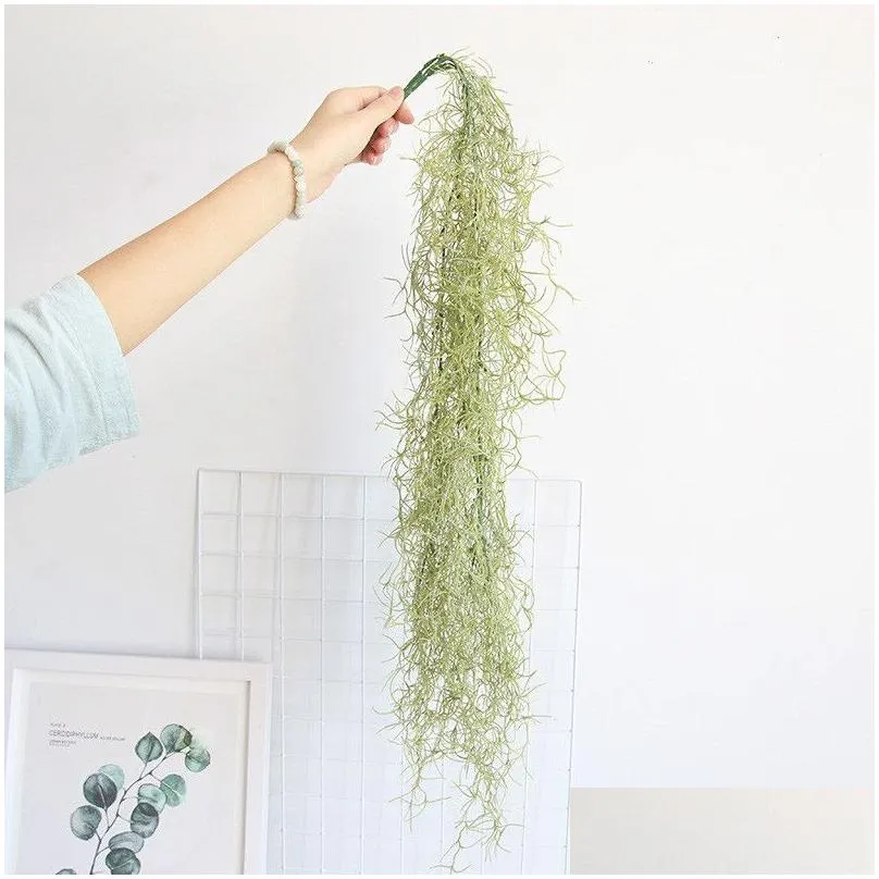 91cm air plant grass leaf hanging wall greenery for garden plastic artificial vine 3pcs/lot hanging vines succulents