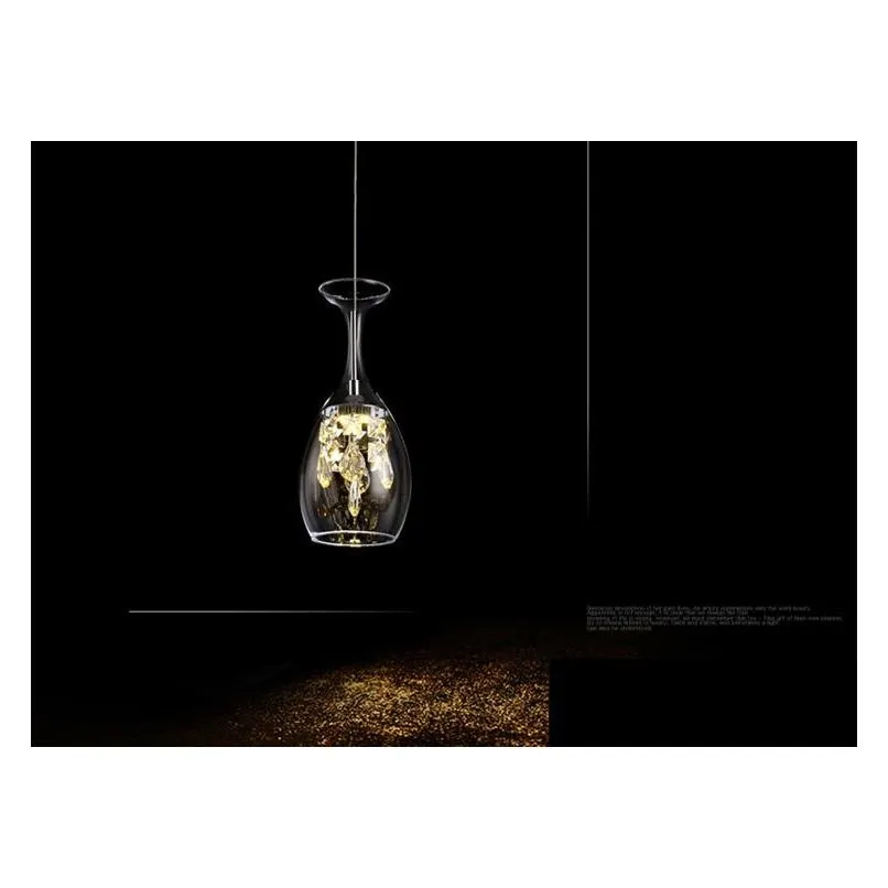 modern crystal wine glasses bar chandelier ceiling light pendant lamp led lighting hanging lamp dining living room fixture