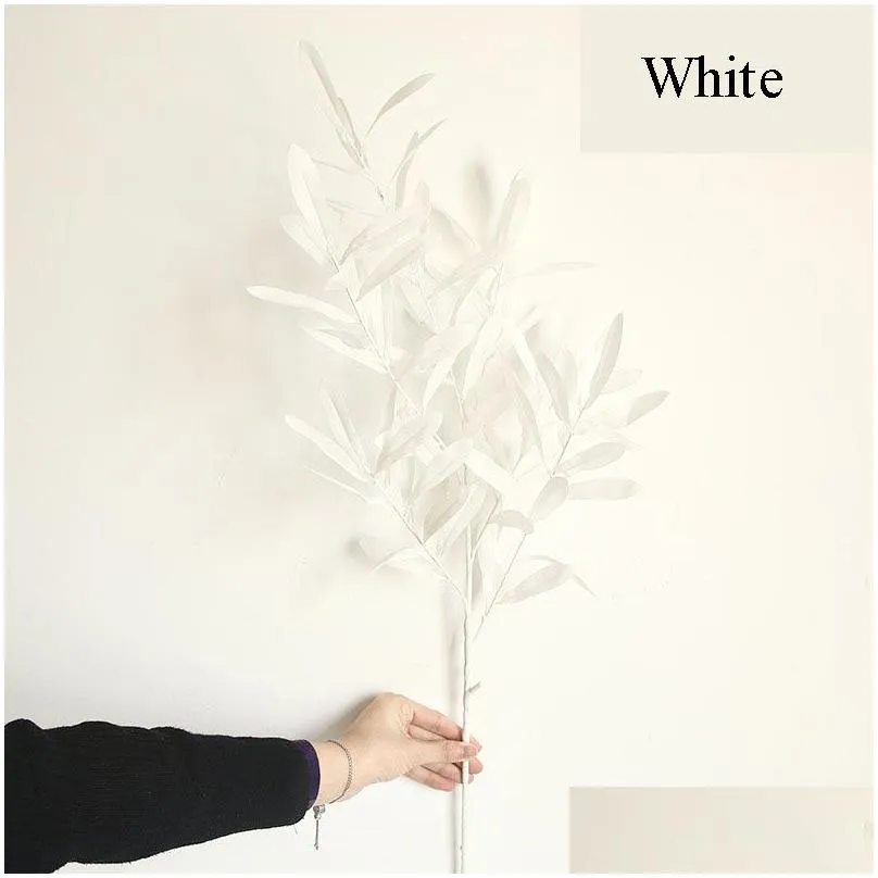 5pcs/ lot simulation willow leaf branch bouquet home decor artificial olive leaf wedding decoration flower accessories plant wall