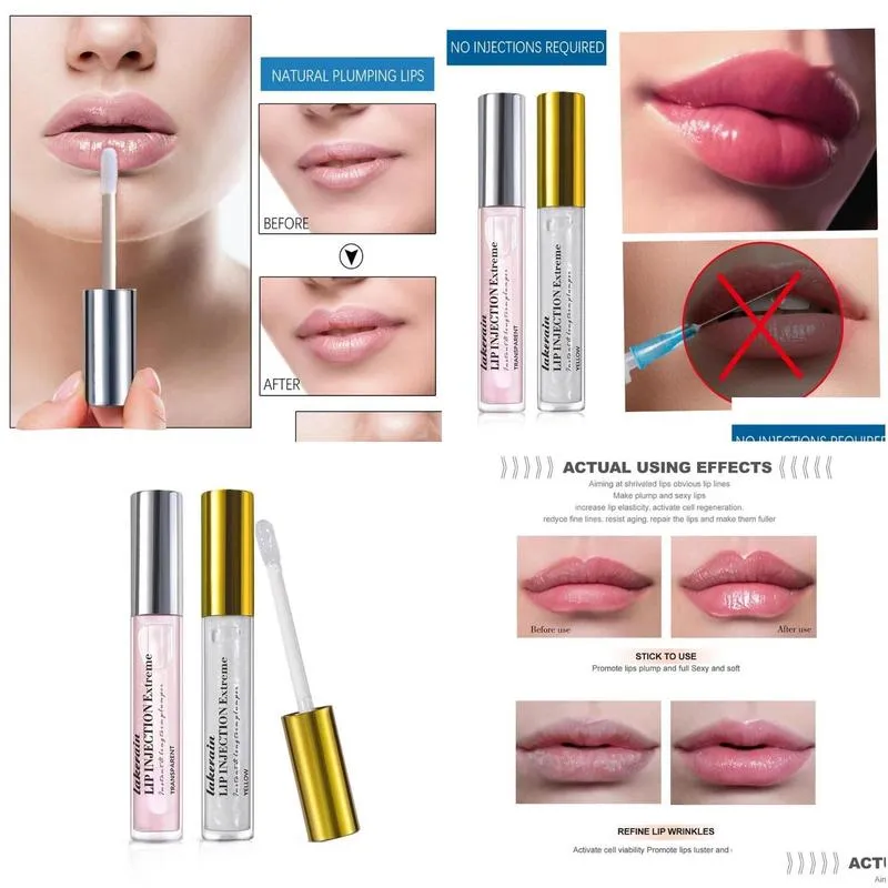 lip gloss 2pcs instant volumising lips plumper repairing reduce fine lines mask long lasting moisturizer care oil sexy plump serum
