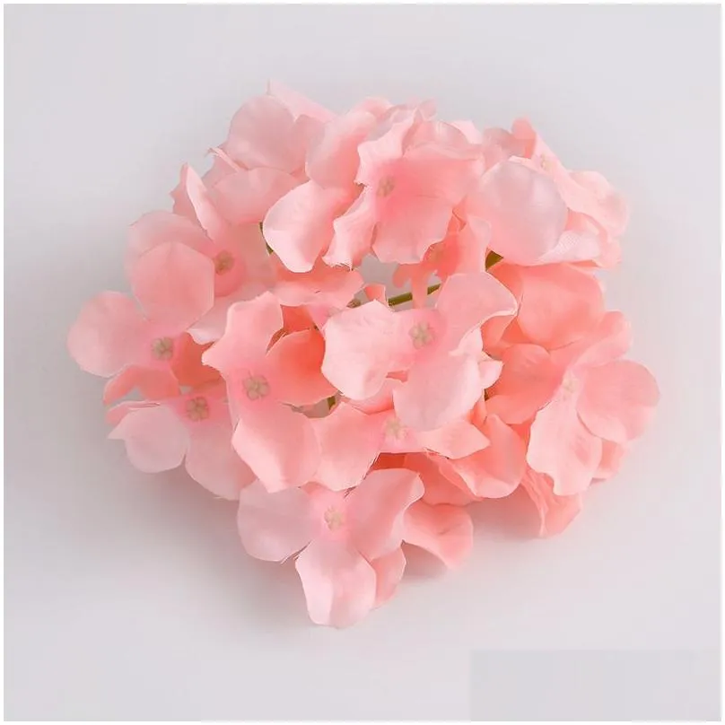 10pcs/lot colorful decorative flower head artificial silk hydrangea diy home party wedding arch background wall