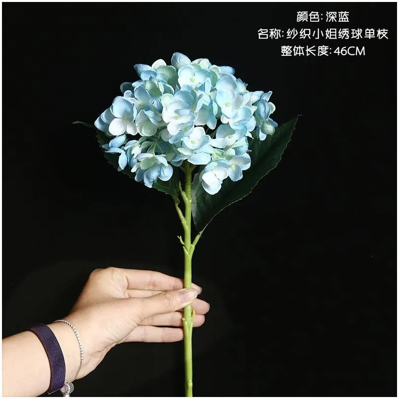 10 pcs/lot single branch hydrangea artificial flower bouquet christmas home decoration accessories wedding silk hydrangea diy fake