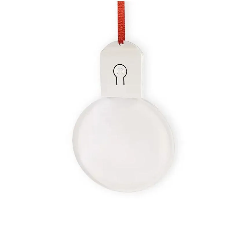Sublimation bulb ornament Acrylic blanks with LED light shinny Xmas tree decoration Z11