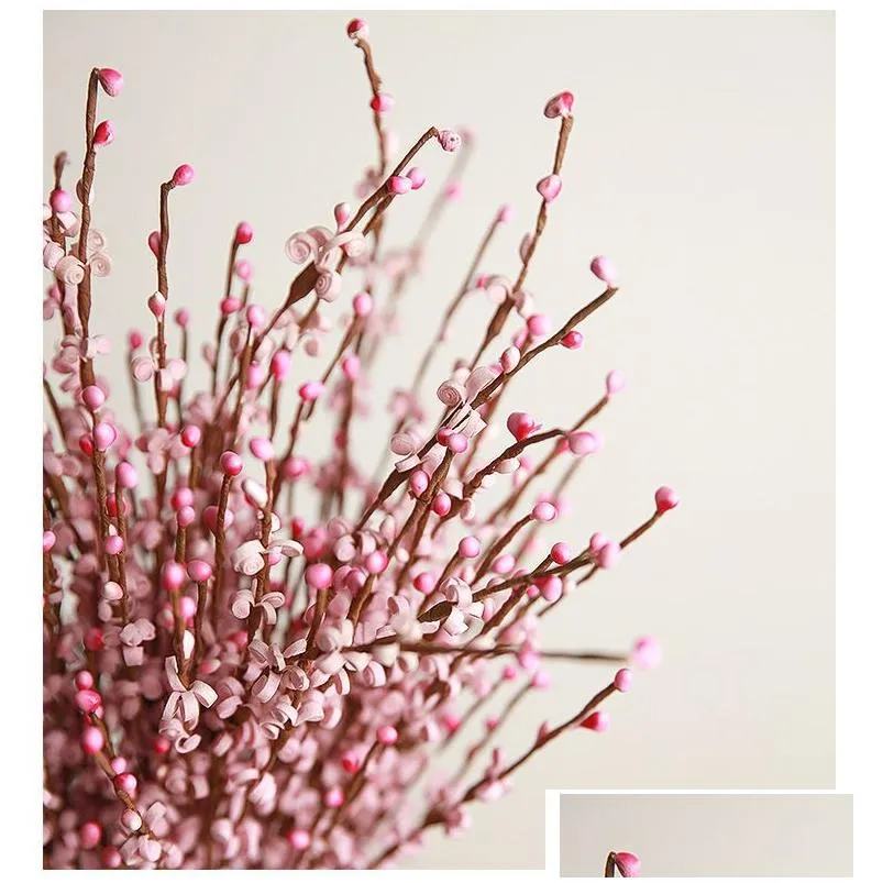 7pcs per lot artificial berries for home decoration stamen pip berry stems flower arrangement bouquet wedding decoration 74cm long