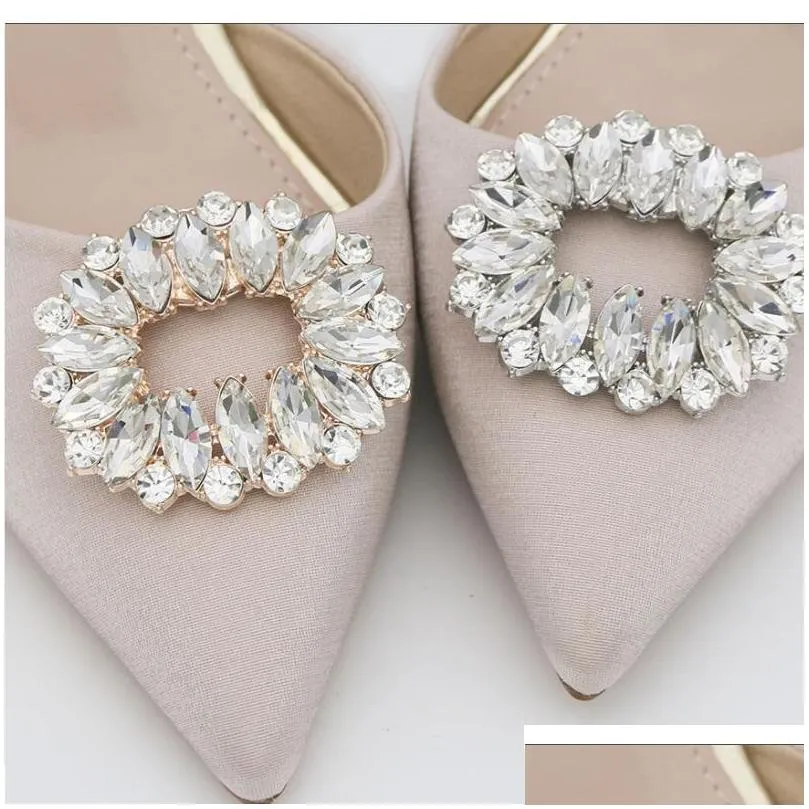 crystal shoes accessories clip shoe decoration for party bridal wedding flower charm women pump boots clips ornament