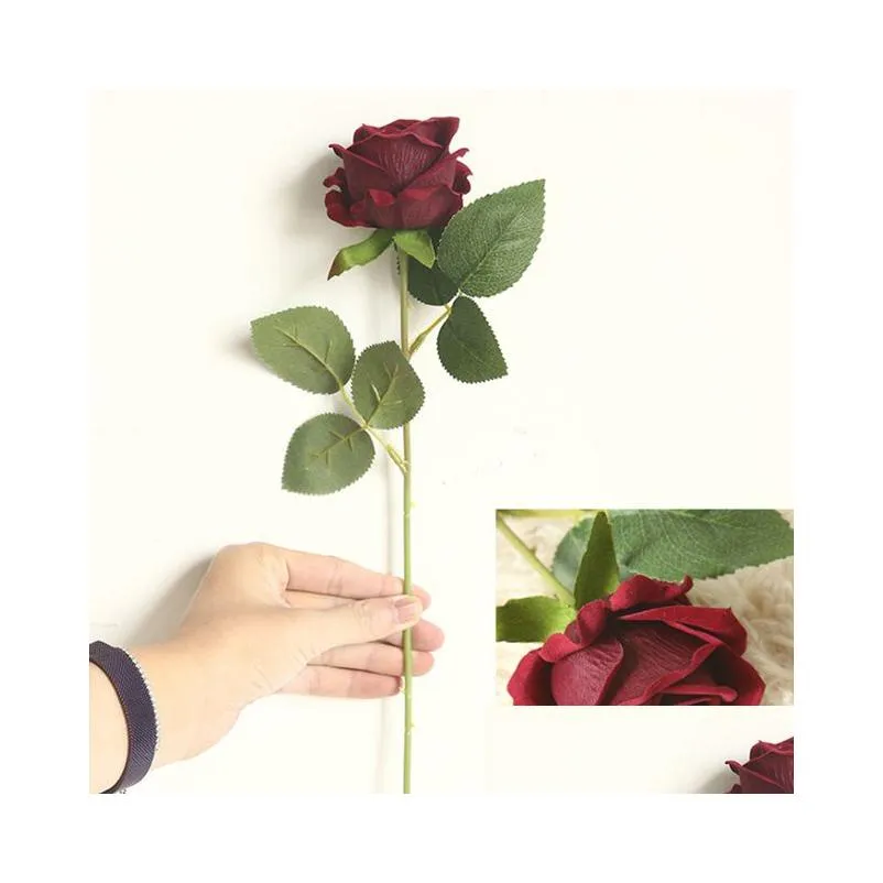 long branch silk rose flowers artificial bouquet for wedding home decoration fake plants diy wreath supplies accessories