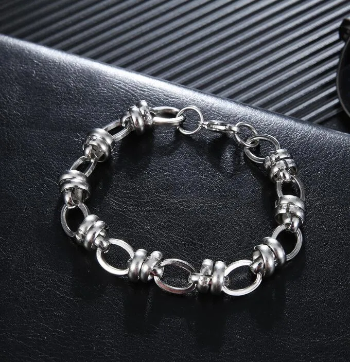 new creative chain bracelet jewelry flat chain silver necklace for men women perfect wedding birthday festival gift tide mens stainless steel metal chain