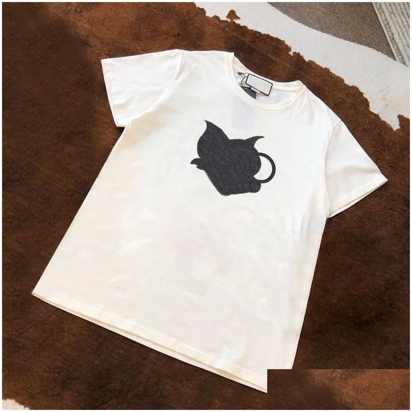 animal print mens and womens short-sleeved summer t-shirt fashion simple black and white top casual tees outdoor loose clothes