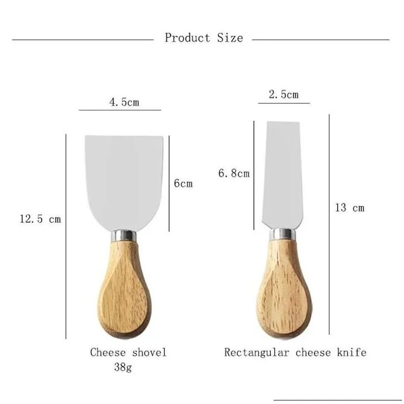 cheese tools 4pcs/set knife set stainless steel wood handle butter cutter tool lz0851 drop delivery home garden kitchen dining bar