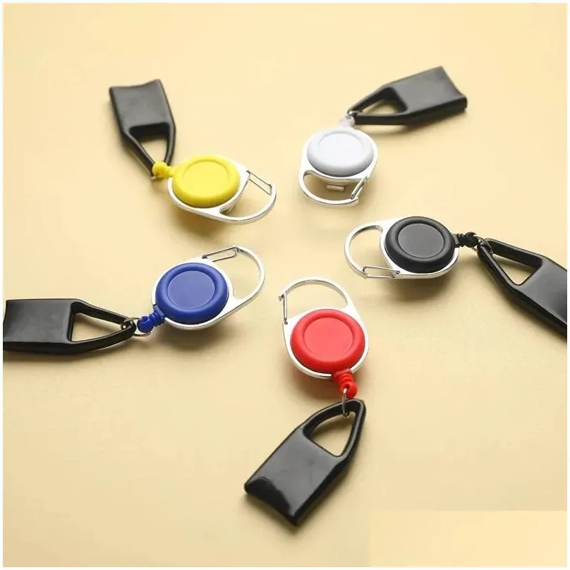 premium colorful rubber lighter sheath case plastic lighter leash clip to pants retractable reel metal keychain lighter holder fy4422