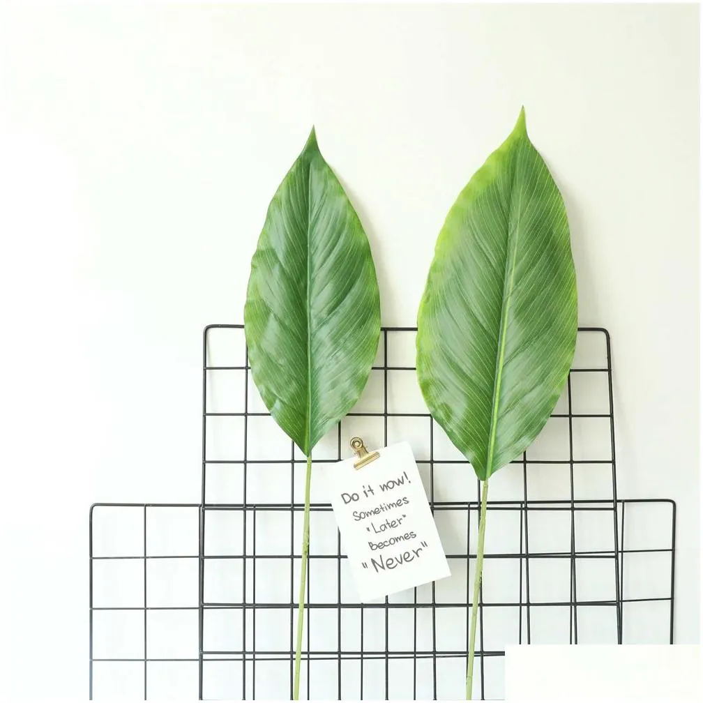 10pcs/lot artificial fowers decorative wreaths leaves latex cloth palm leaf christmas decoration home crafts wedding backdrop wall green fake plants