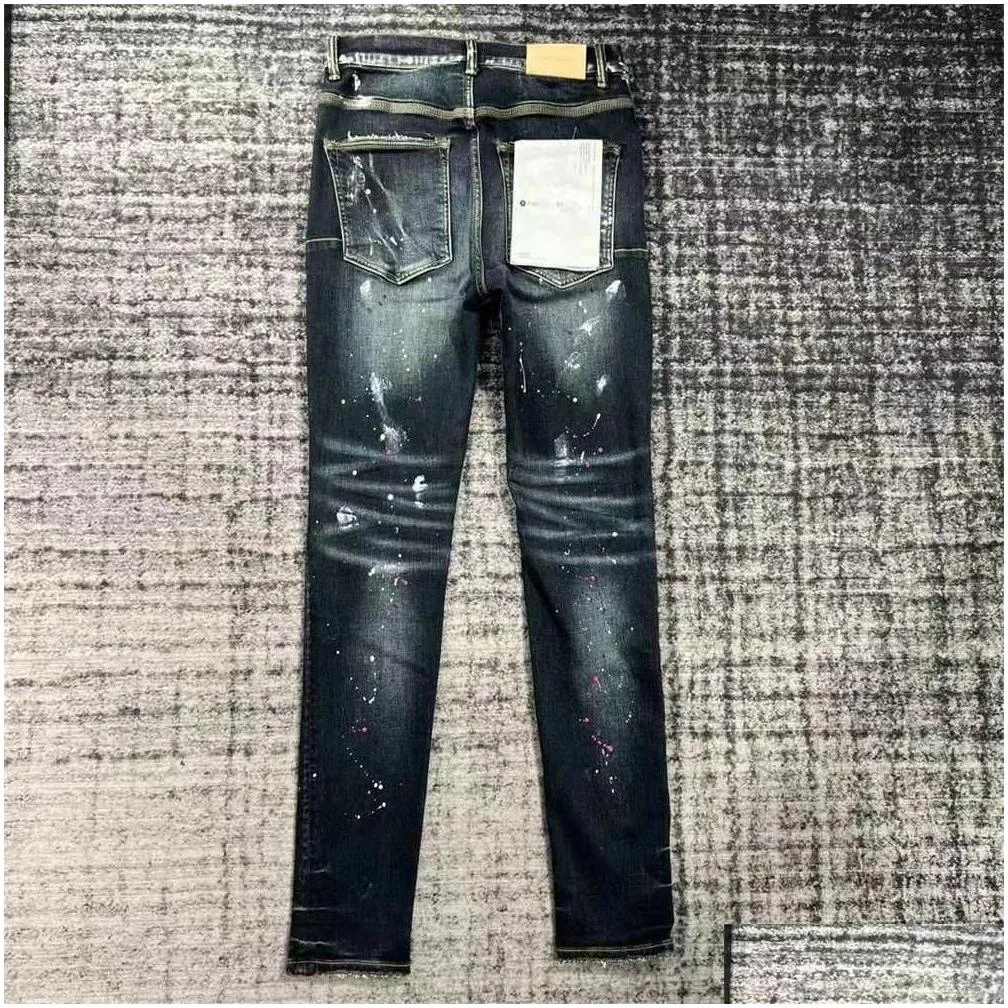 purple-brand fashion mens jeans cool style luxury designer denim pant distressed ripped biker black blue jean slim fit motorcycle size
