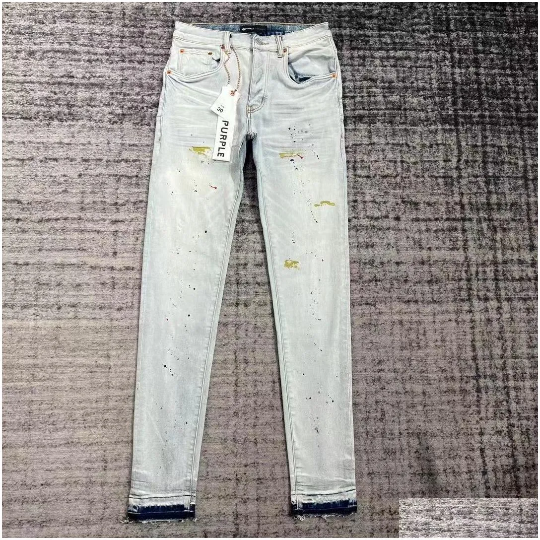 2023 purple-bran* men designer antiaging slim fit casual jeans pu2023900 size 30-32-34-36