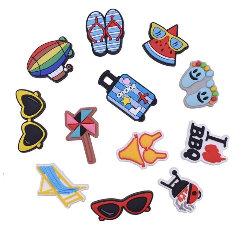 party favor wholesales cartoon character pvc rubber shoe charms shoes accessories clog fit wristband croc buttons shoes decorations