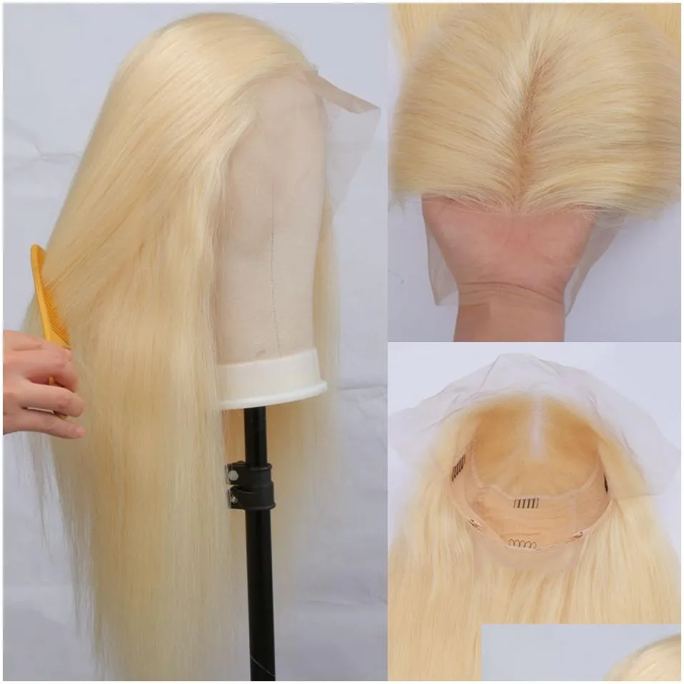 30 40 inch 613 blonde straight 13x4 lace front human hair wigs brazilian remy colored glueless 13x6 lace frontal wig for women