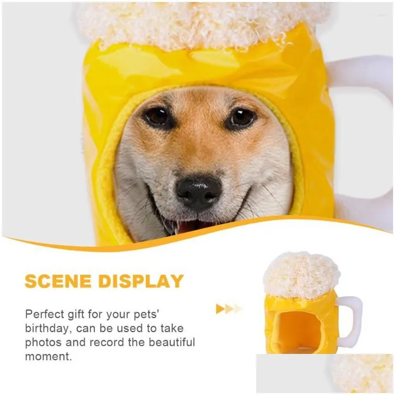 Dog Apparel Novelty Beer Mug Pet Hats Cosplay Hat Dress Up Costume For Festival