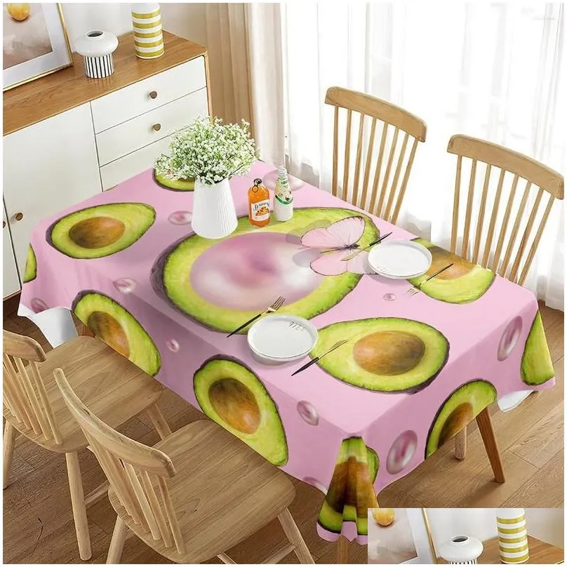 table cloth rectangular tablecloth avocado tropical fruit summer decor home for dining room outdoor picnic mat kitchen decoration