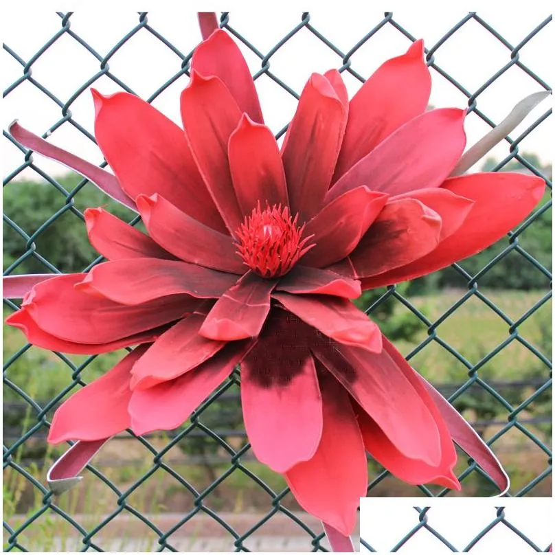 80cm artificial flower magnolia large foam flower head outdoor theme fake flower wedding background decoration design display party